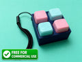 Mini 4-button fidget clicker keychain