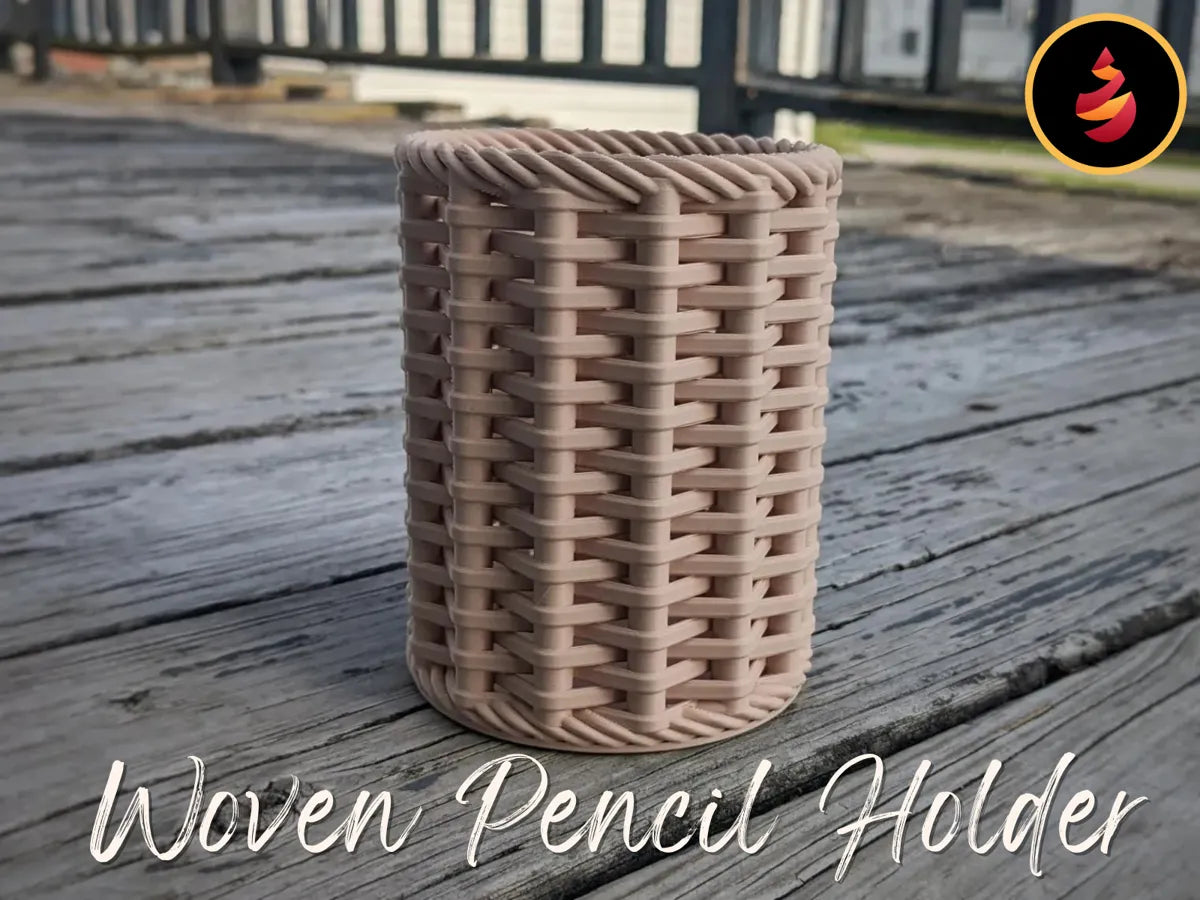 Woven pencil holder