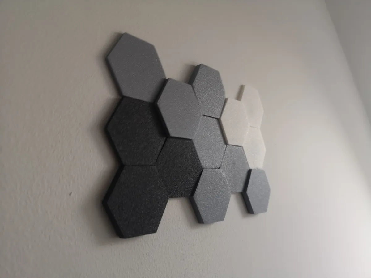 Hexagon wall art arrangement