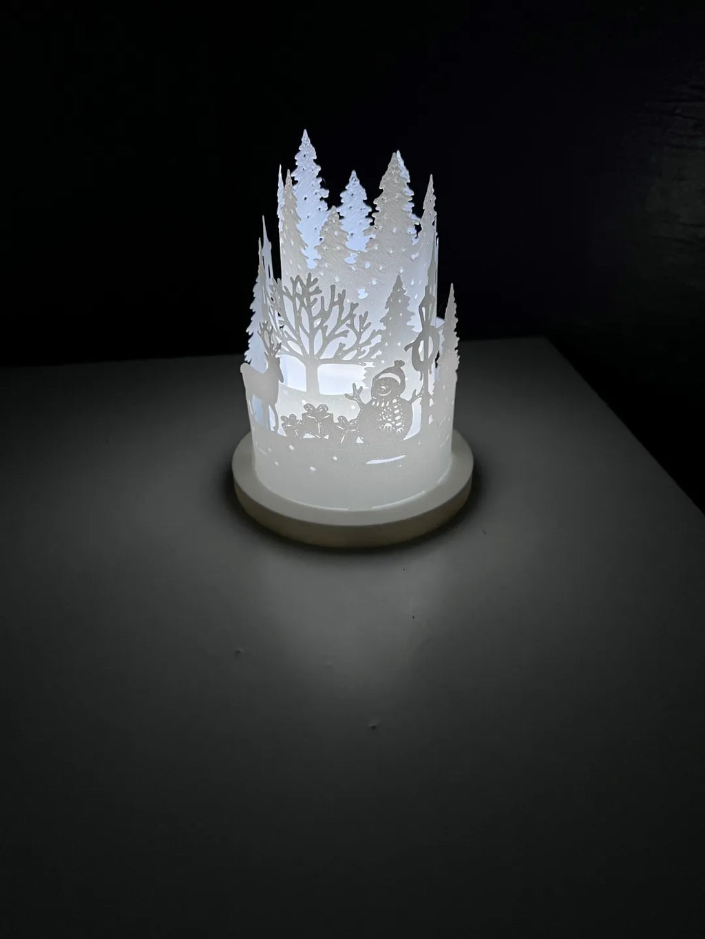 Deer and snowman lantern