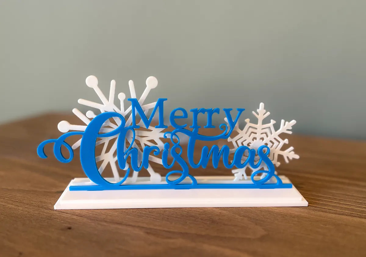 Merry Christmas sign on a shelf