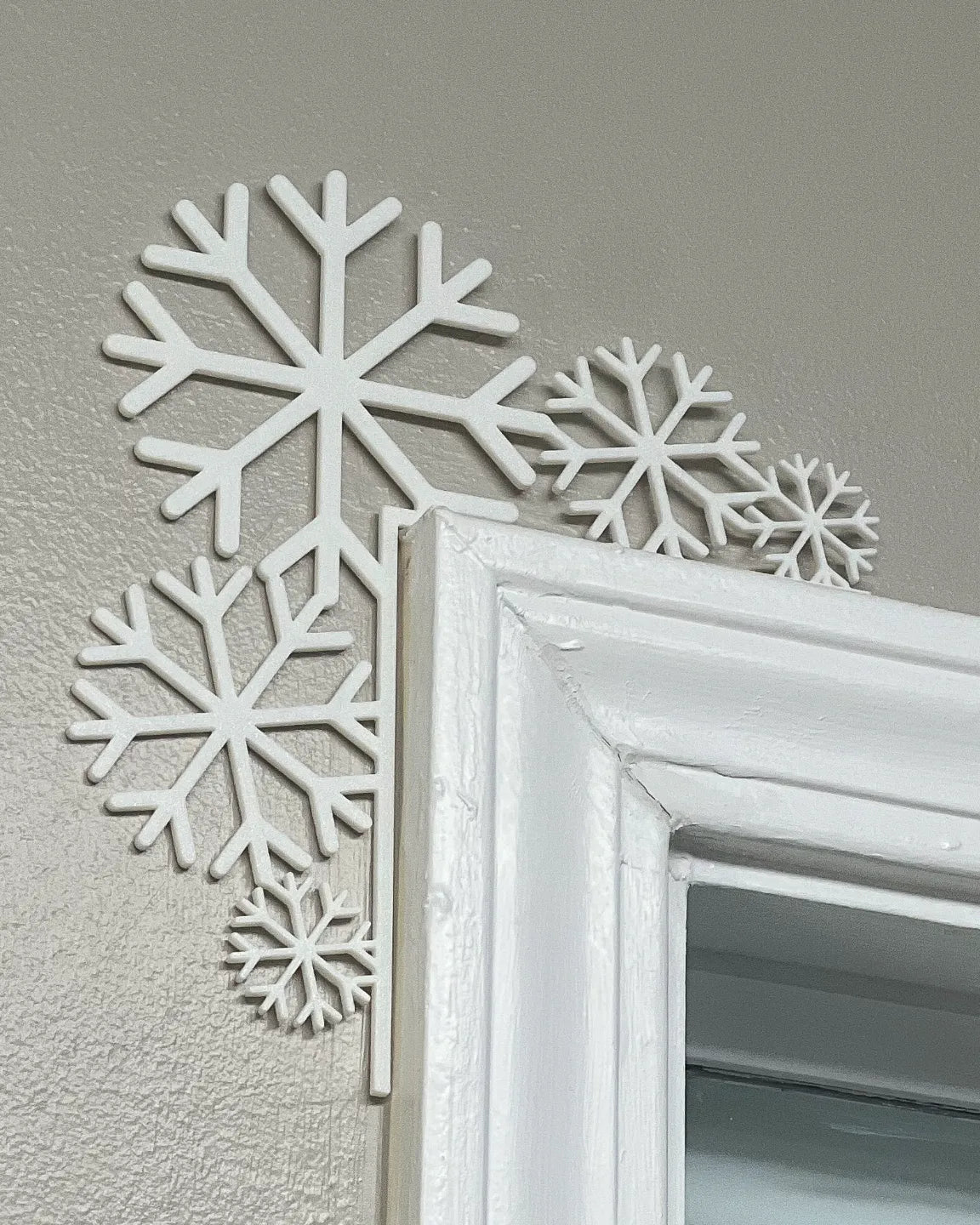 Snowflake door corner on a door frame
