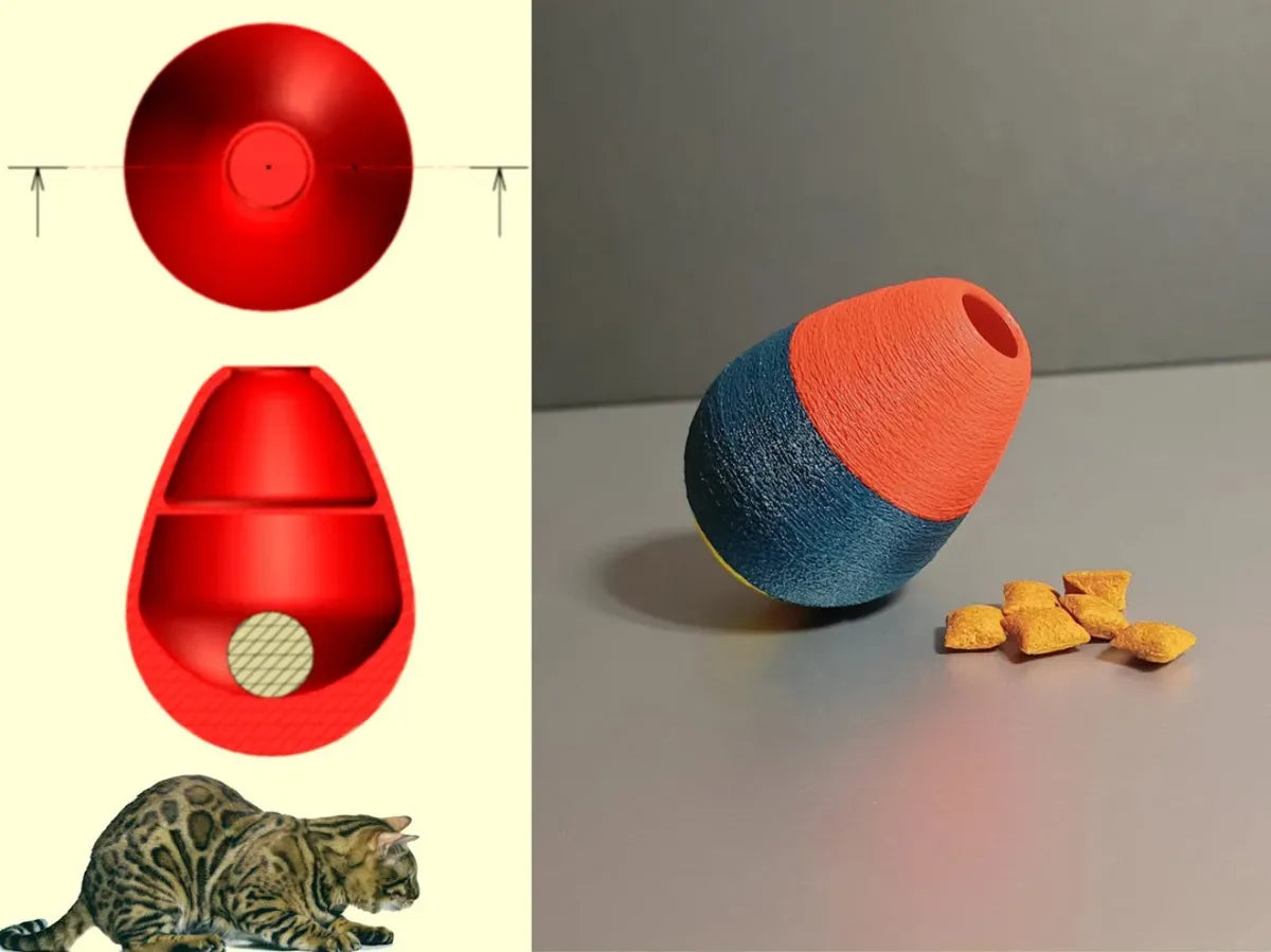 Tumbling treat egg cat toy
