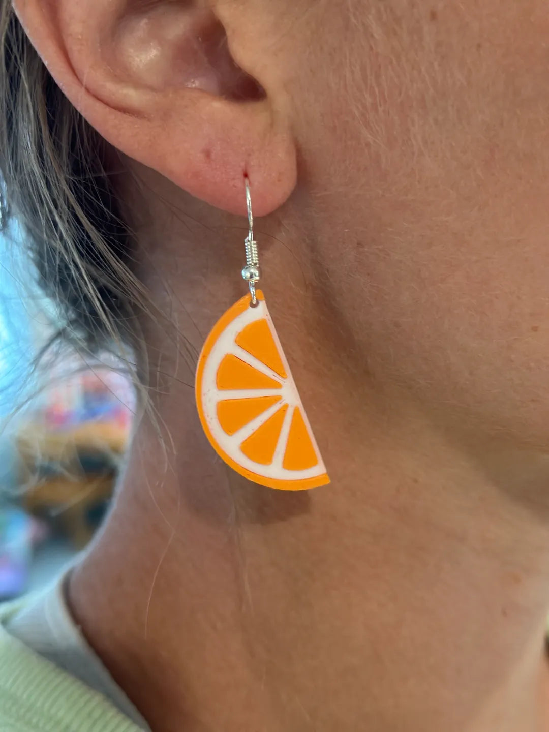Citrus slice earrings colors