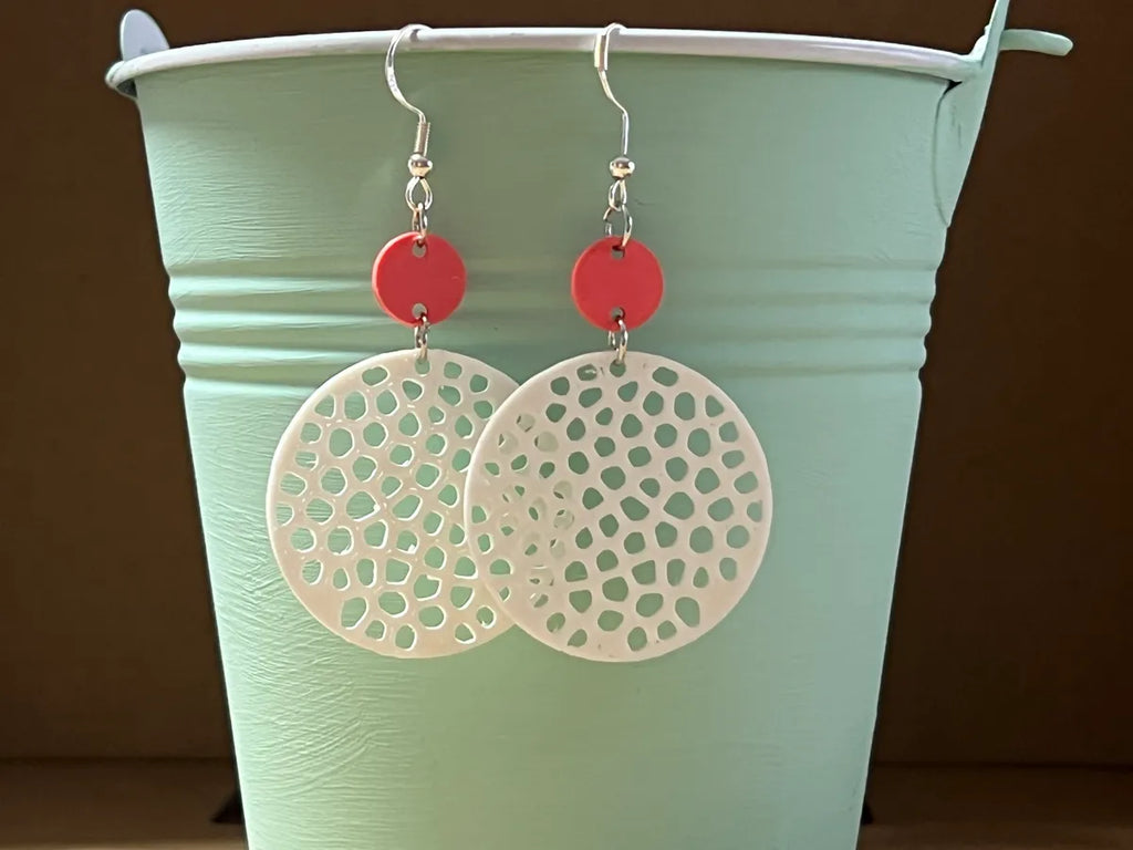 Voronoi circle earrings