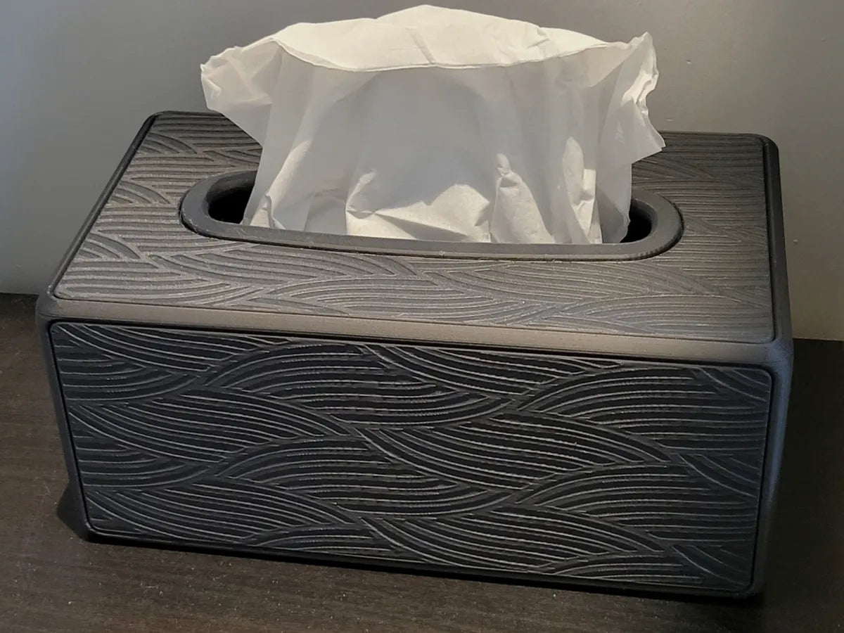 Patterned tissue box cover