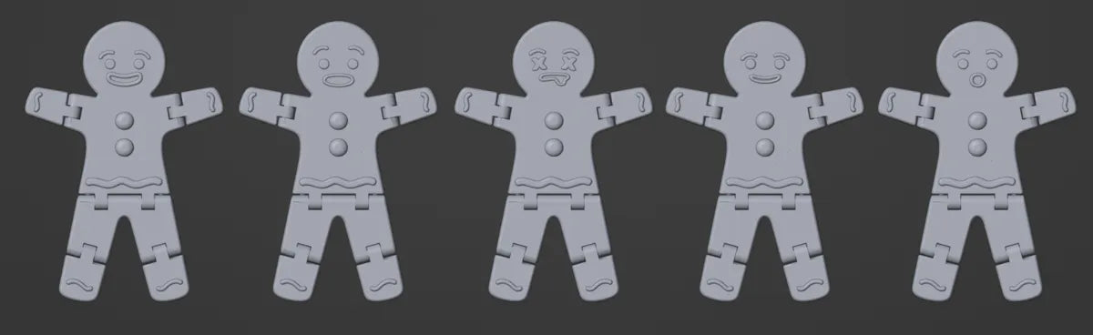 Gingerbread man face options