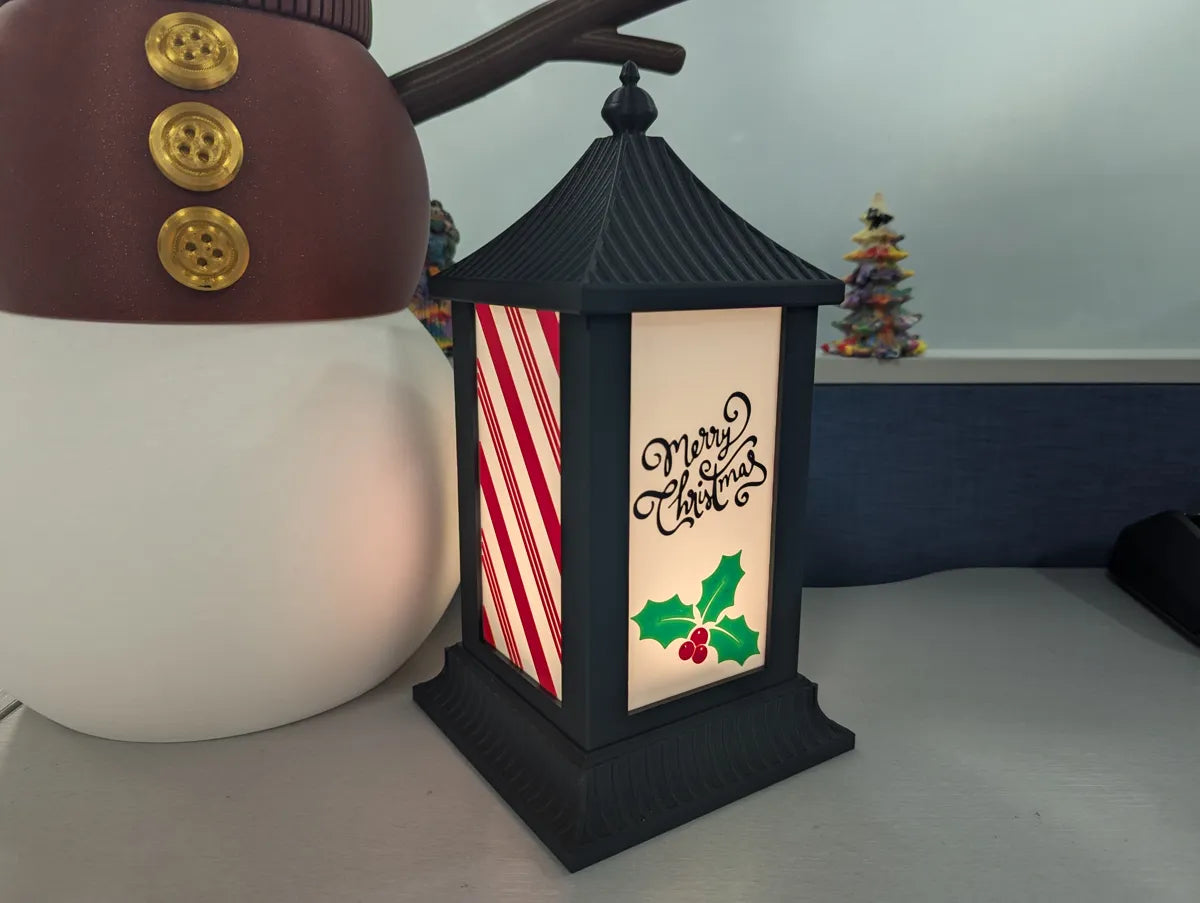 Christmas lantern lit up