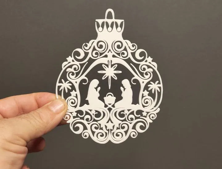 Nativity scene ball ornament
