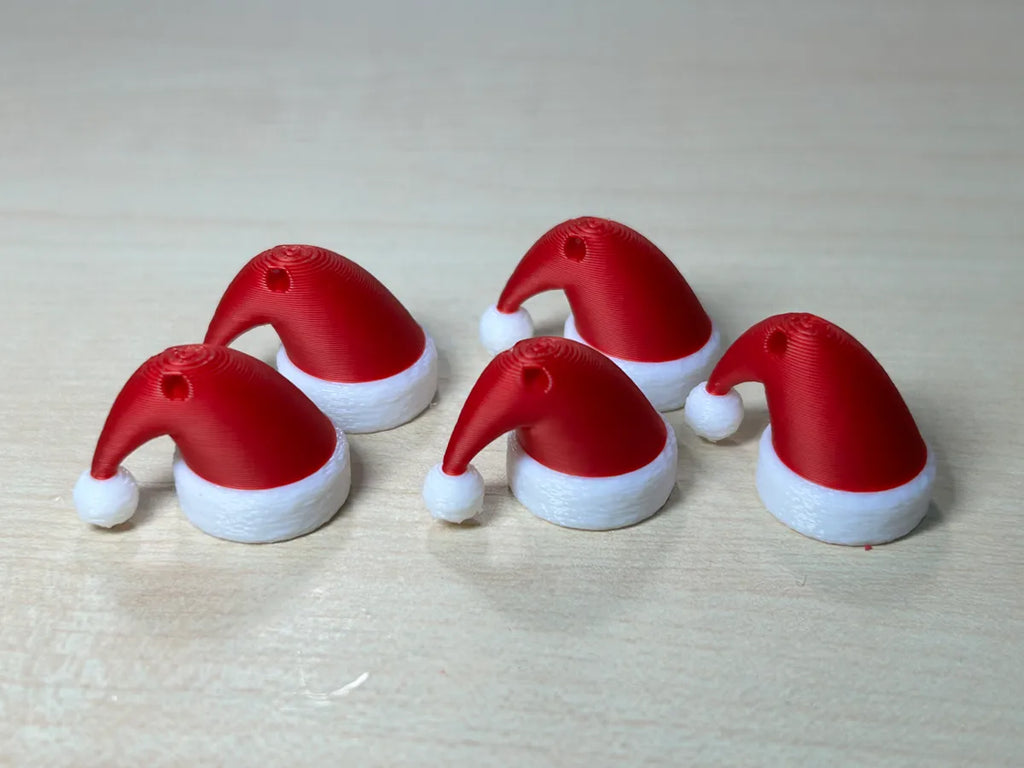 Santa hat earrings close-up