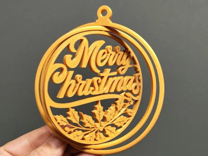 Merry Christmas spinning gyro ornament