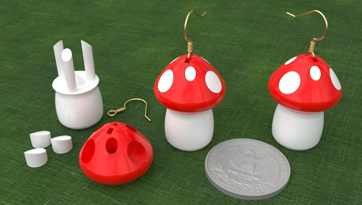 Mushroom earrings
