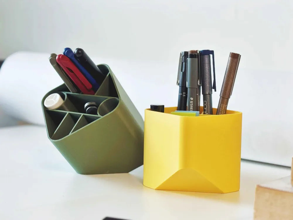 Slanted cube desk organizer, designed by Meyui