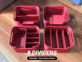 Stackable desk organizer with 8 dividers, designed by Meyui