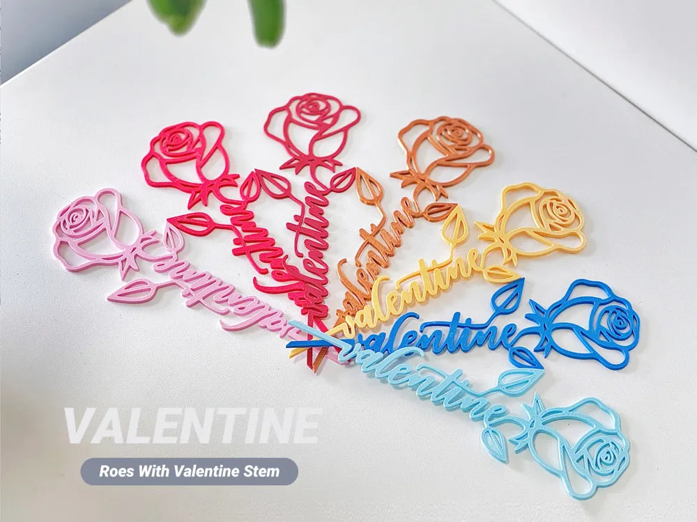 Valentine rose bookmark, designed by Meyui