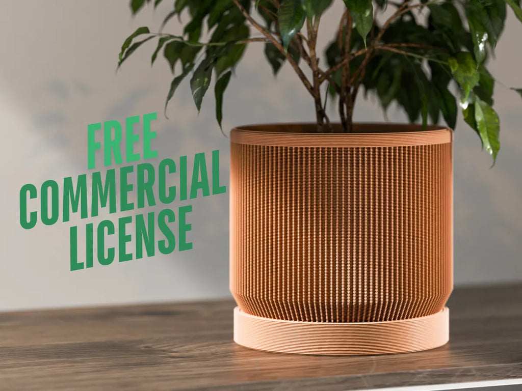 Mid-century ribbed planter