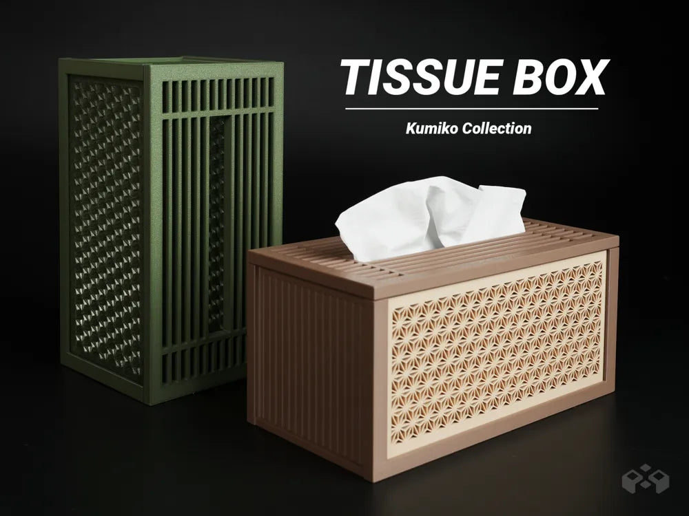 Asanoha rectangle tissue dispenser, designed by Meyui