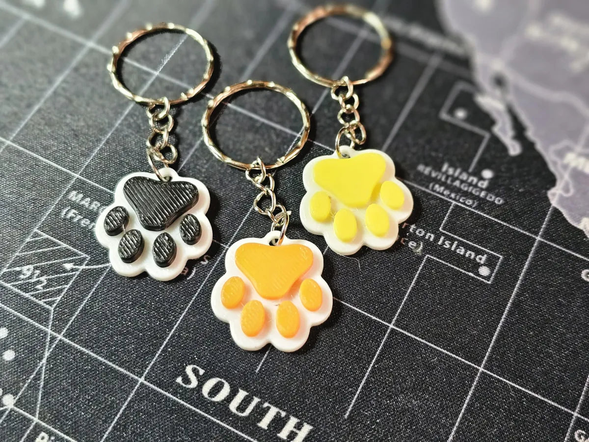 Dog paw keychain colors