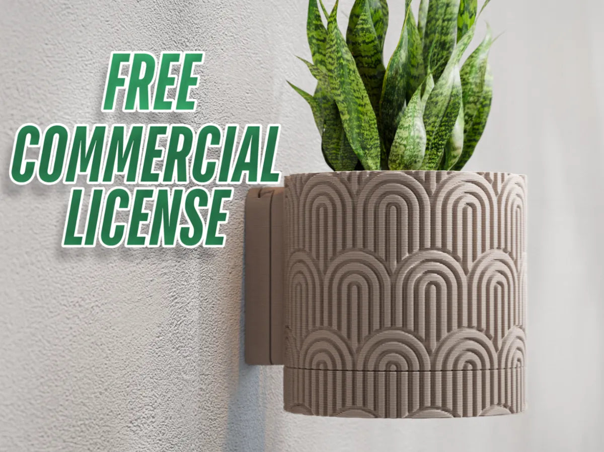 Wall planter with plant