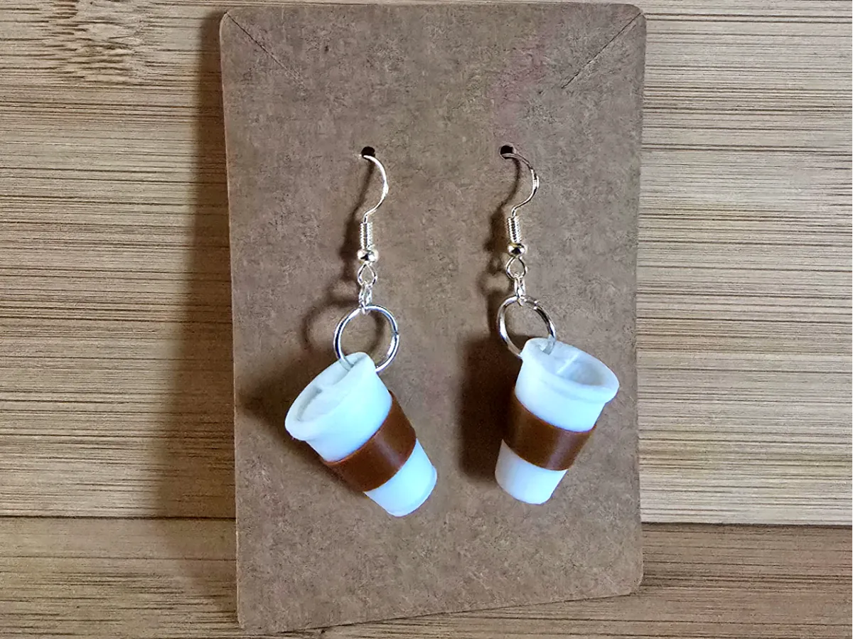 Coffee cup earrings