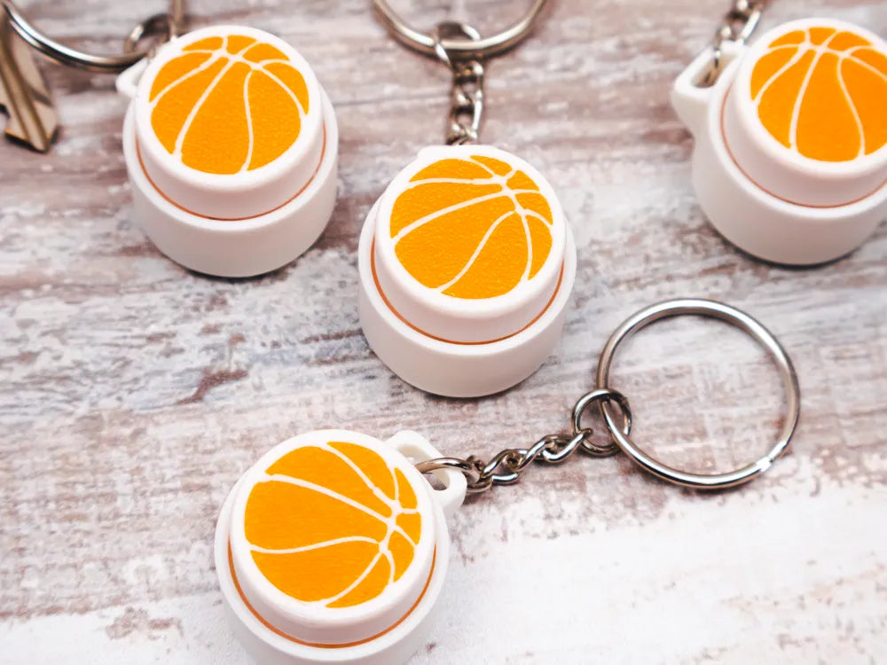 Basketball fidget clicker keychain