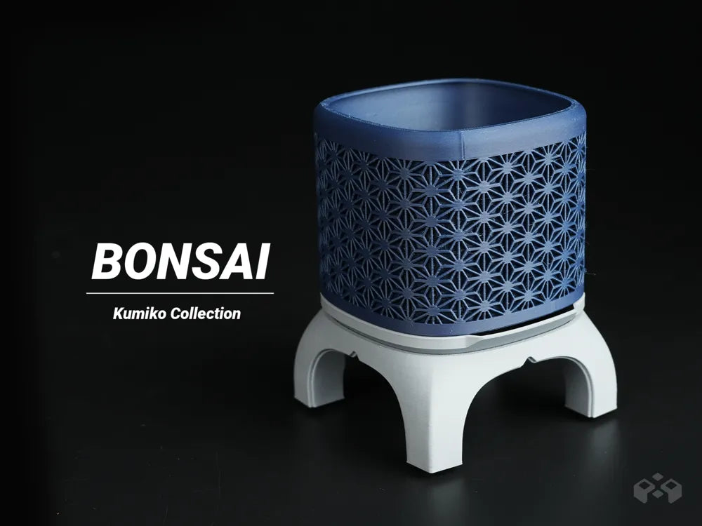 Kumiko bonsai planter with legs, designed by Meyui
