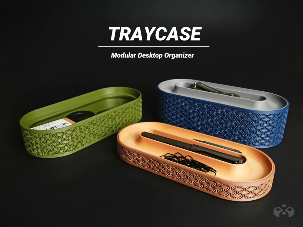 Modular traycase desktop organizer, designed by Meyui