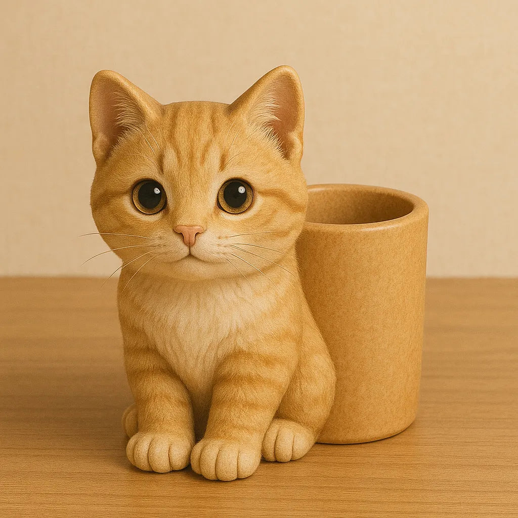 Cat pen holder back view
