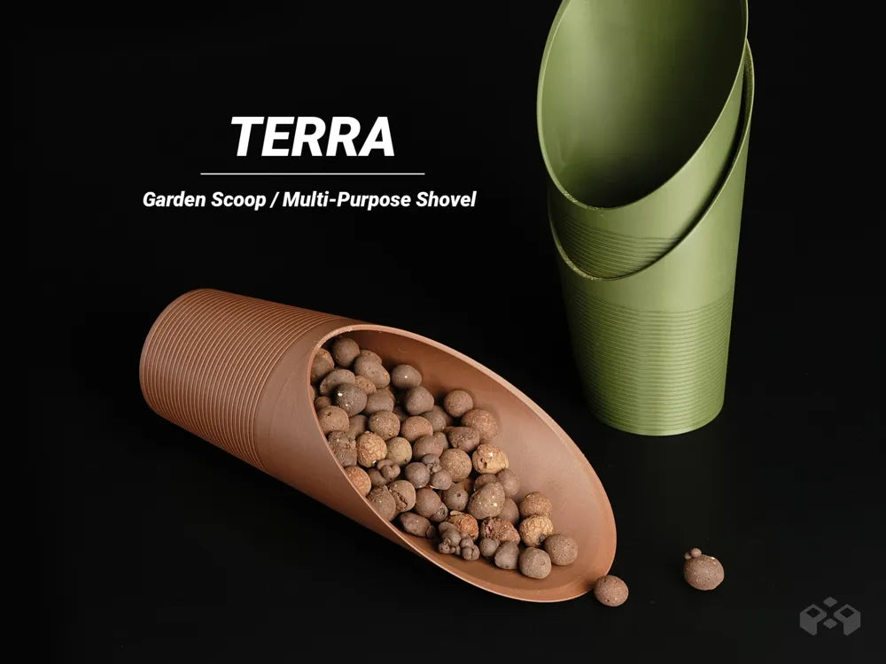 Multi-purpose garden scoop, designed by Meyui