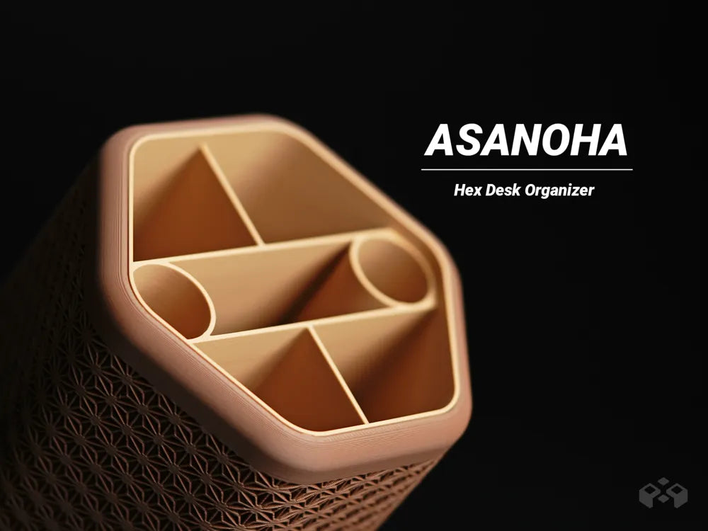 Asanoha hex desk organizer, designed by Meyui