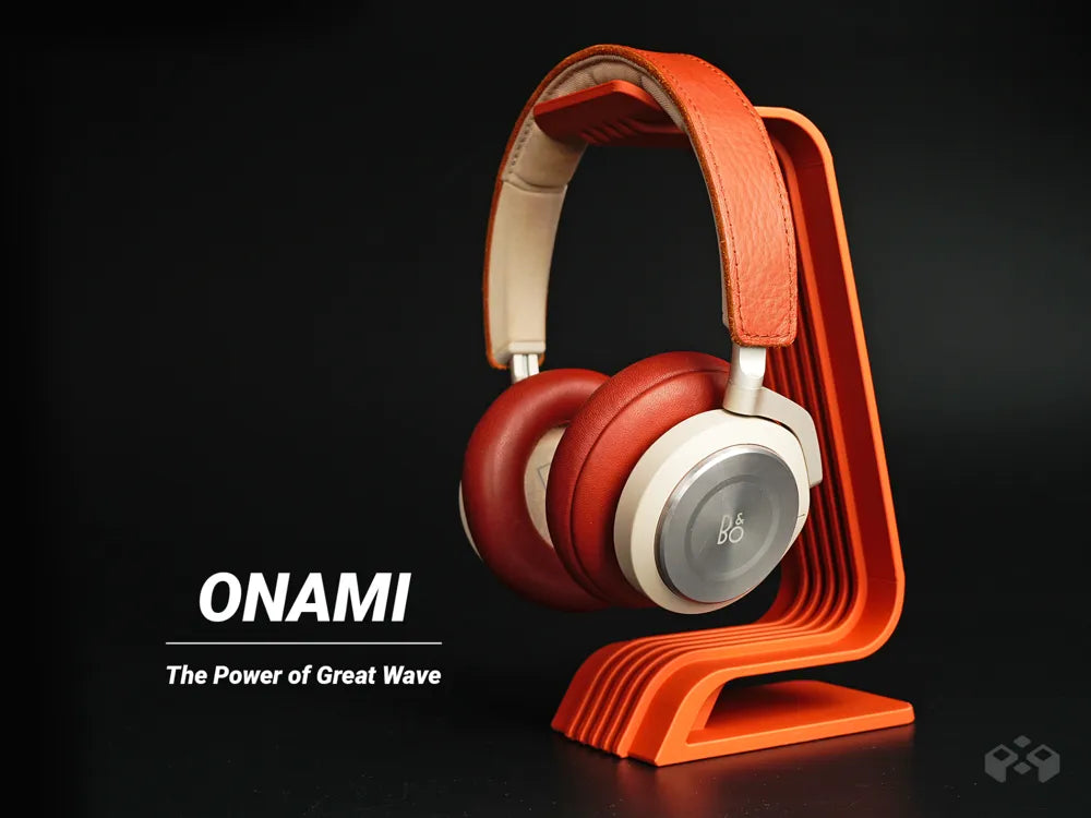 Onami headphone stand, designed by Meyui