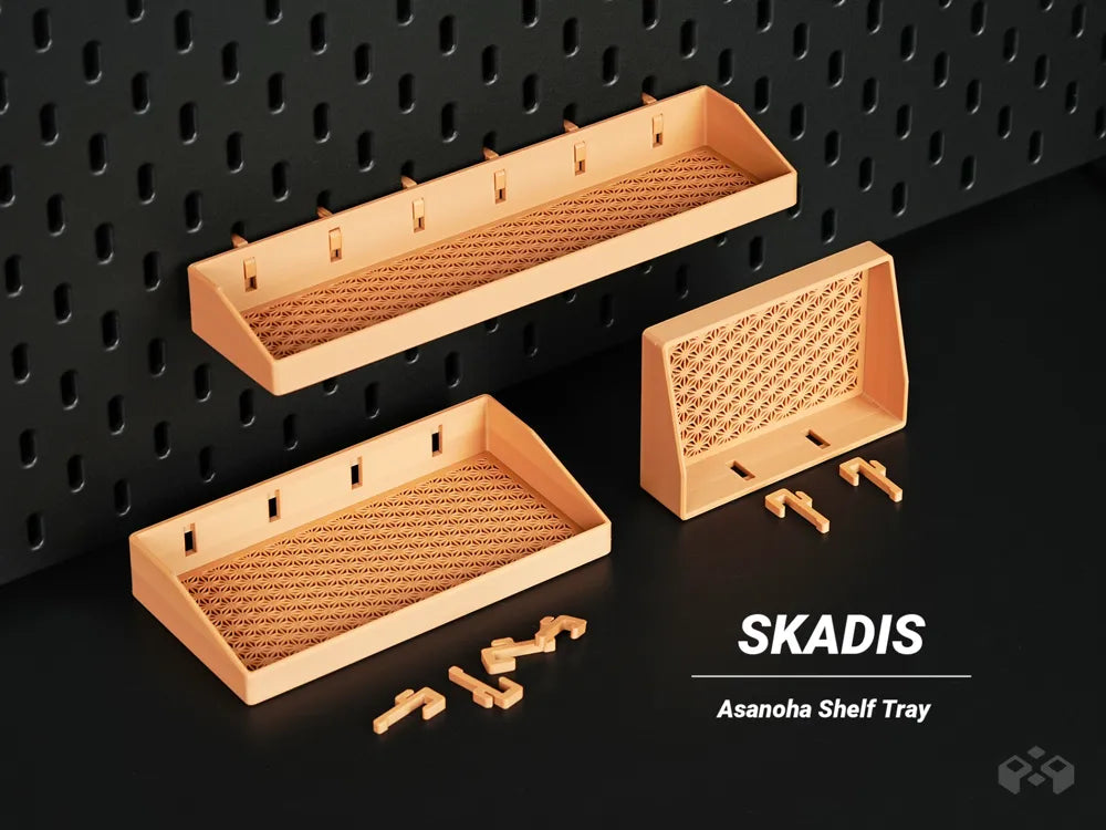 Skadis shelf tray Asanoha pegboard organizer, designed by Meyui