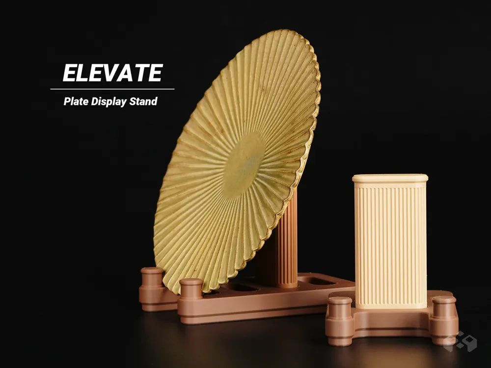 Modular plate display stand, designed by Meyui