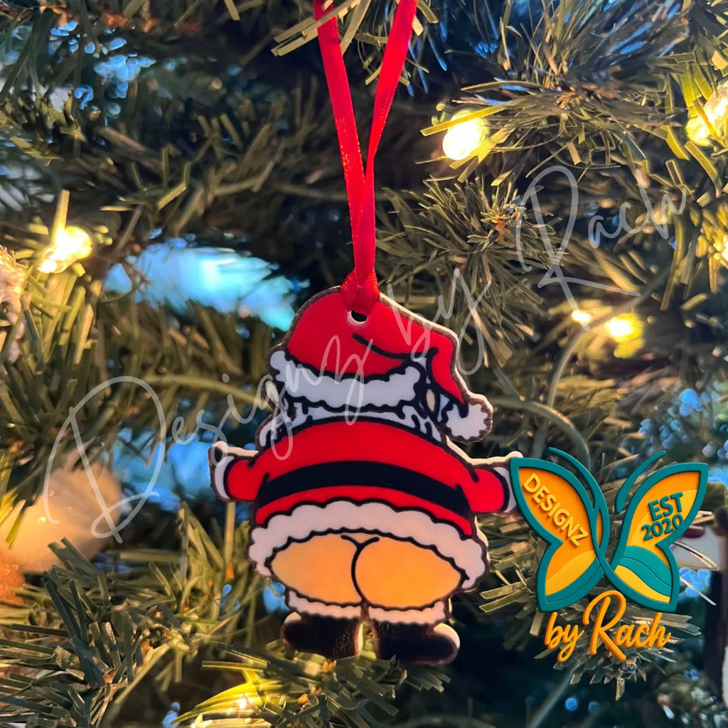 Santa booty Christmas ornament