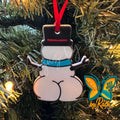 Snowman booty Christmas ornament