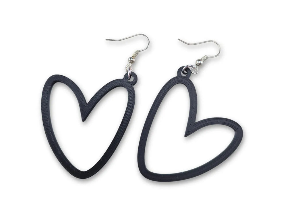 Heart earrings close-up