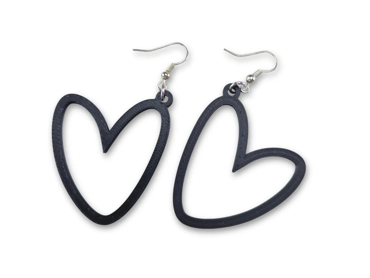 Heart earrings close-up