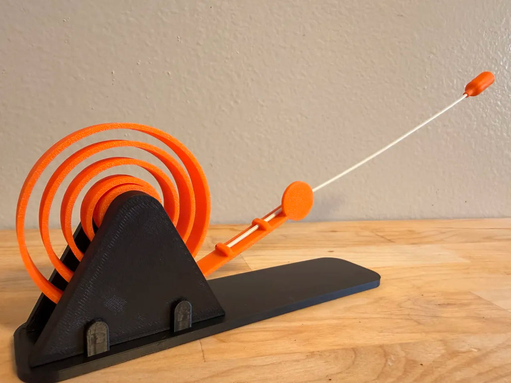 Spiral cat toy mounted
