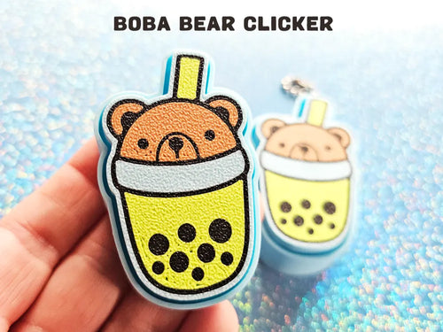 Boba bear cup fidget clicker keychain