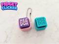 Compact cube fidget clicker