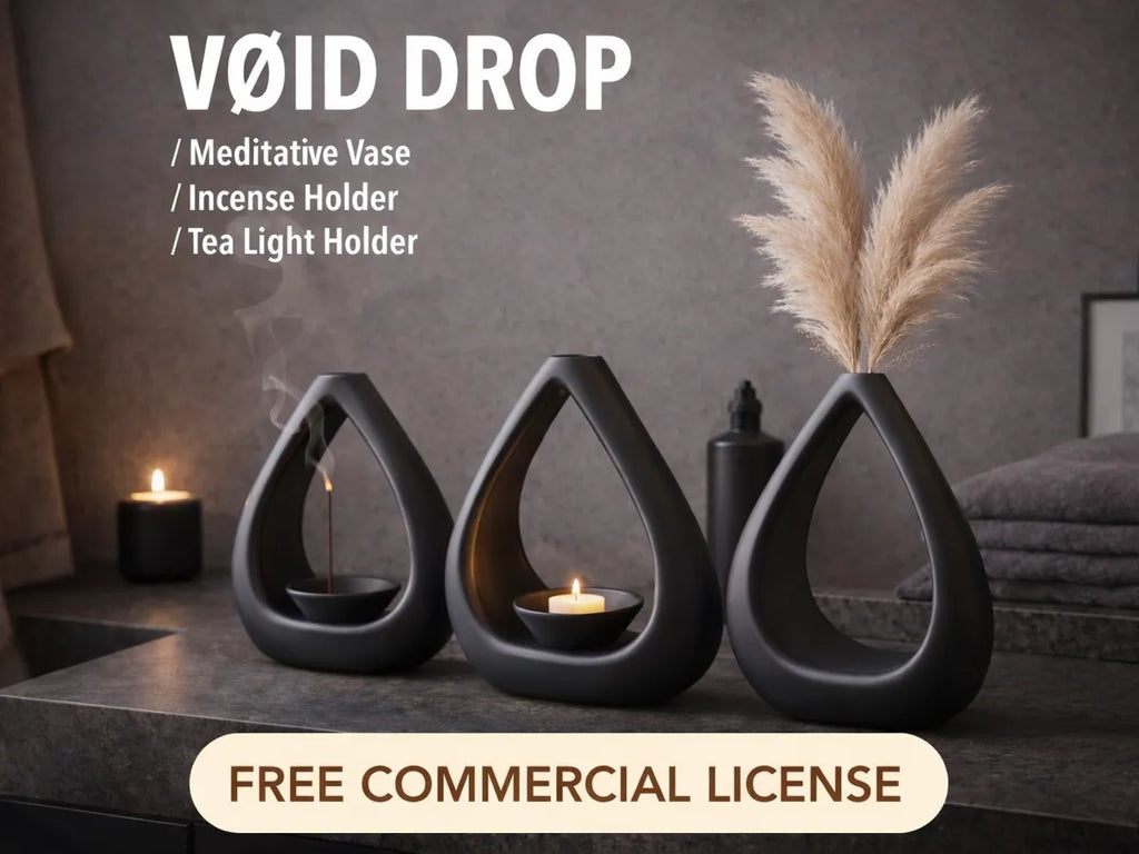Sculptural vase with tea light tray