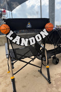 Personalized sports chair charm with name and number