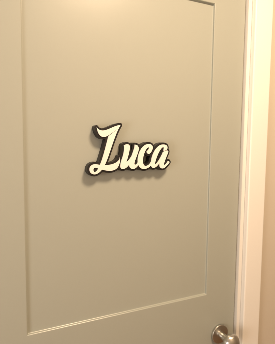 Kids door nameplate in black