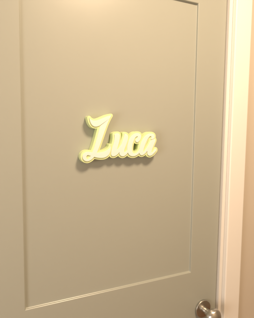 Kids door nameplate in glow in the dark
