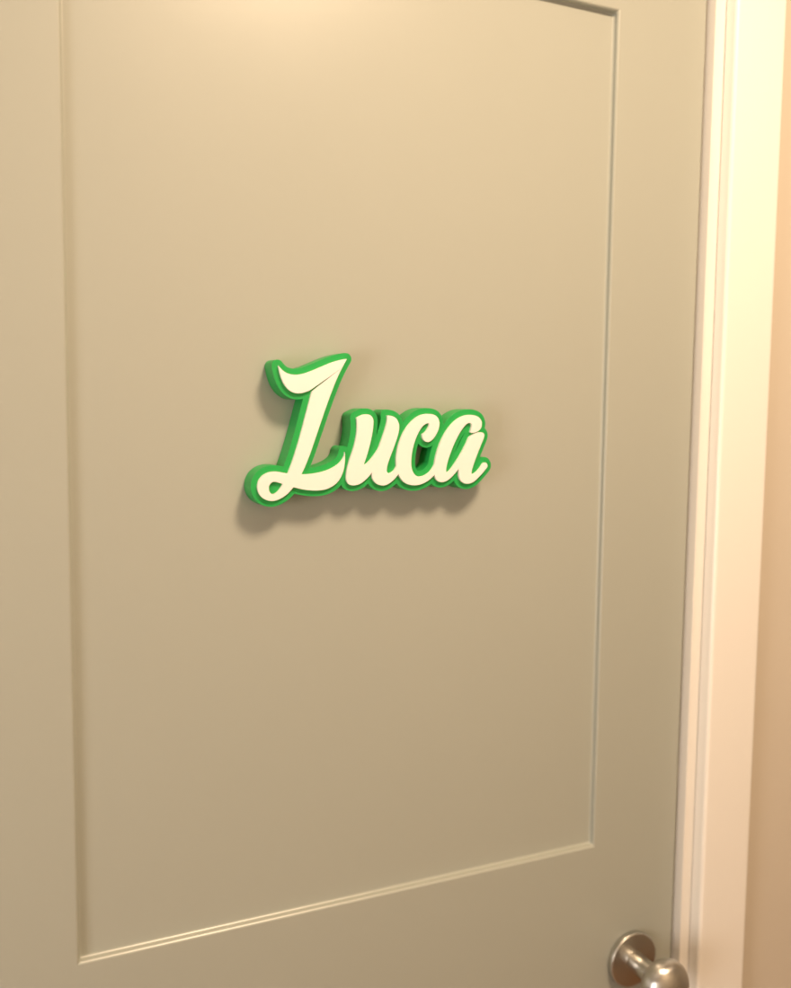 Kids door nameplate in green