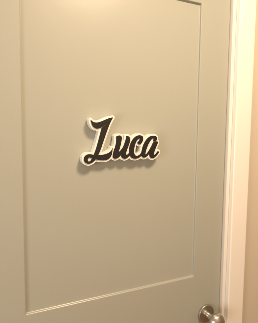 Kids door nameplate in white
