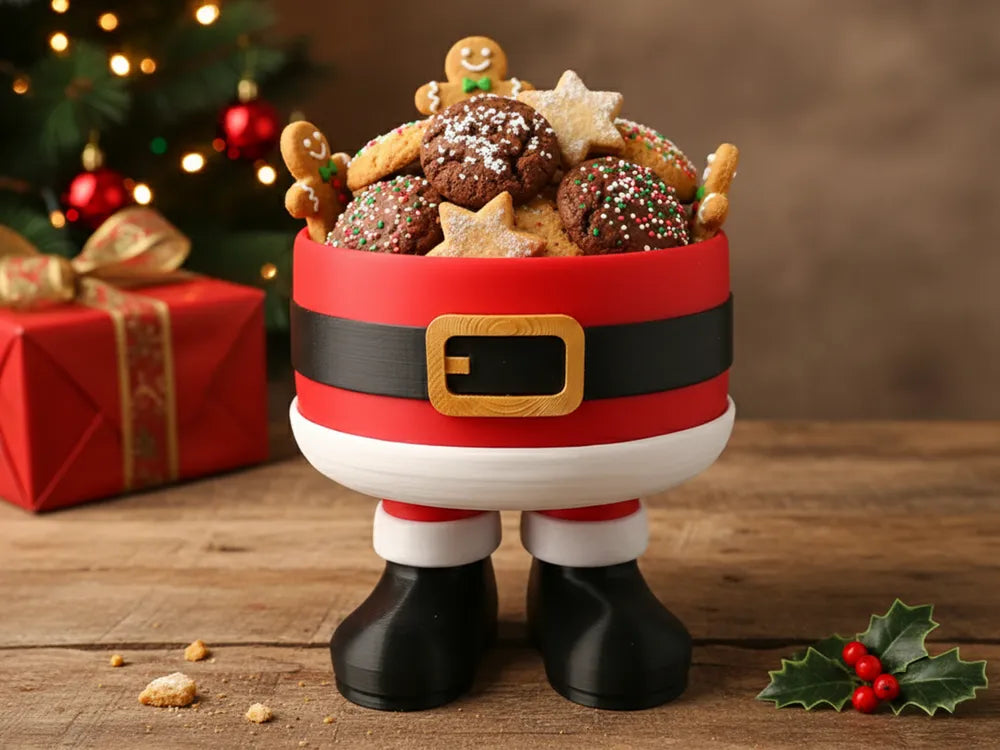 Santa cookie and candy bowl
