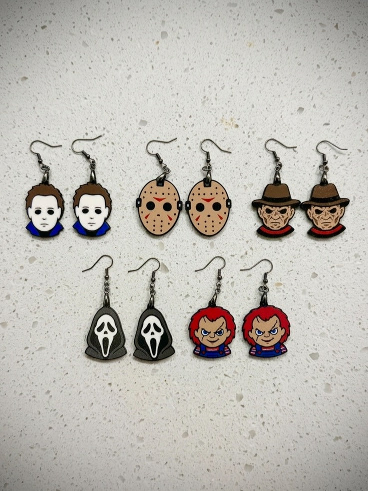 3D printed spooky horror earrings