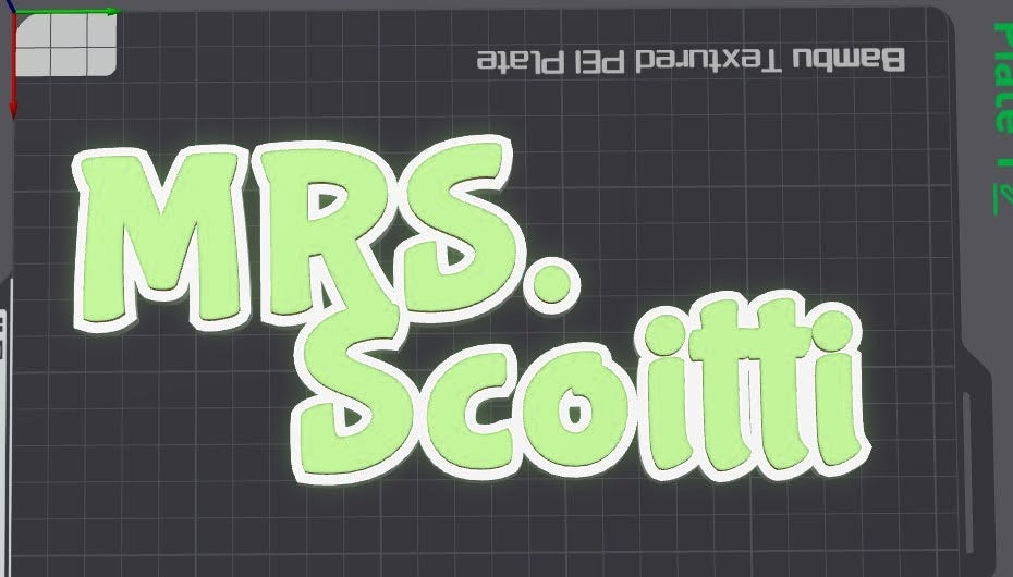 Teacher name plate in glow in the dark