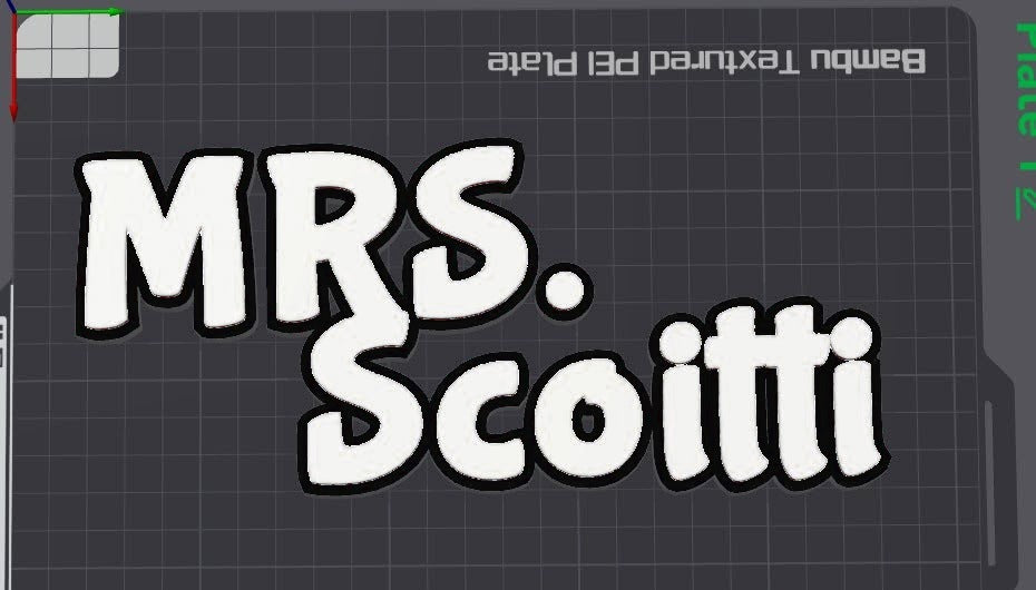 Teacher name plate in white